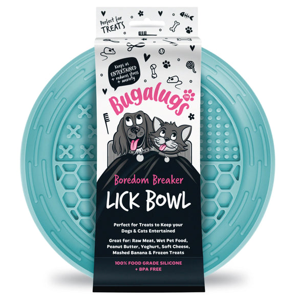 Bugalugs Lick Bowl Set – 4-Piece Beige Slow-Feeding Bowls, Durable and Easy-Clean