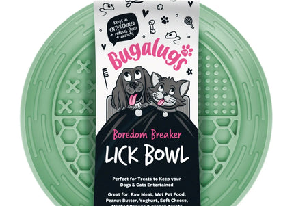 Bugalugs Lick Bowl Set – 4-Piece Beige Slow-Feeding Bowls, Durable and Easy-Clean