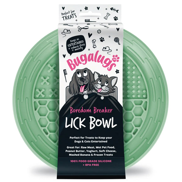 Bugalugs Lick Bowl Set – 4-Piece Beige Slow-Feeding Bowls, Durable and Easy-Clean