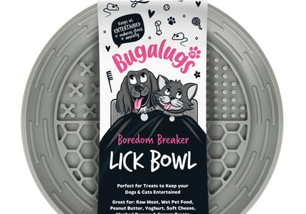Bugalugs Lick Bowl Set – 4-Piece Beige Slow-Feeding Bowls, Durable and Easy-Clean