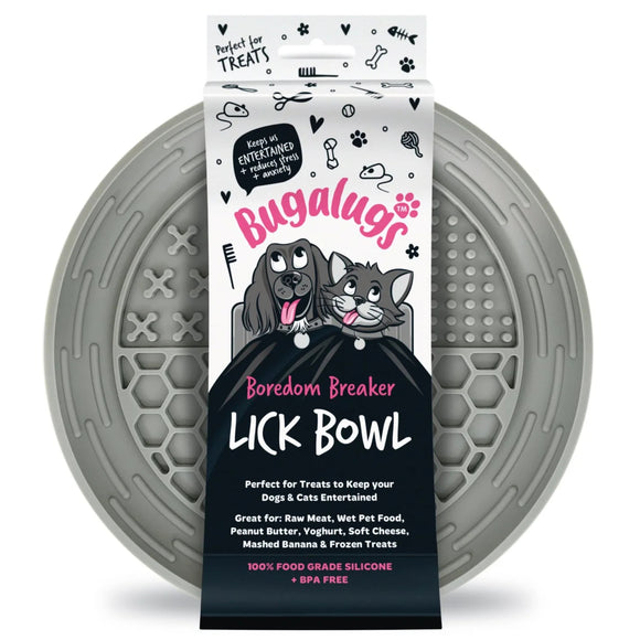 Bugalugs Lick Bowl Set – 4-Piece Beige Slow-Feeding Bowls, Durable and Easy-Clean