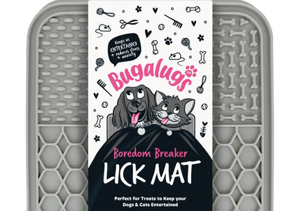 Bugalugs Lick Mat – Three-Piece Beige Silicone Set, Calming and Slow-Feeding Design