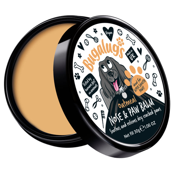Bugalugs Nose & Paw Balm 30g – Vegan Moisturizing Balm with Natural Oils, Soothes Dry Skin