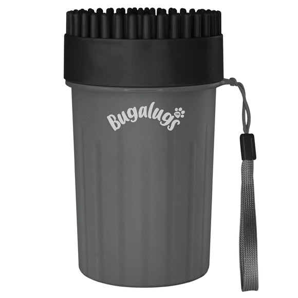 Bugalugs Paw Cleaner Medium – Black Silicone Cup with Soft Bristles, Quick Cleaning Solution