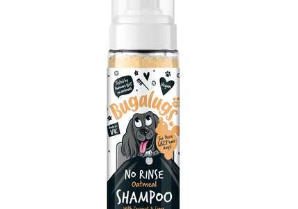 Bugalugs Oatmeal No Rinse Shampoo 200ml – Gentle Cleansing Foam with Moisturizing Oatmeal Formula