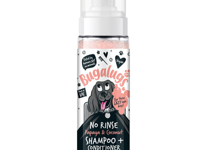 Bugalugs Papaya & Coconut 2in1 No Rinse Shampoo 200ml – Conditioning Formula, Fruity Scent