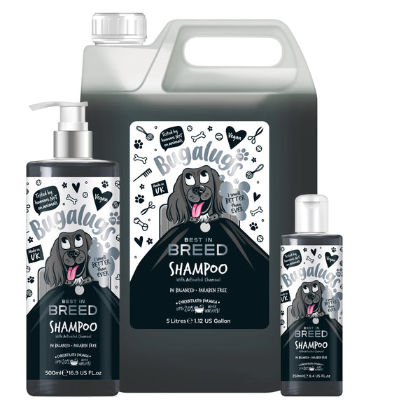 Bugalugs Best in Breed Cleansing Shampoo – Activated Carbon Formula, 5L Salon Size