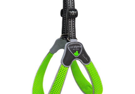 Coralpina Cinquetorri Mesh Harness – Lightweight Neon Green Design, Breathable Comfort for Small and Medium Breeds