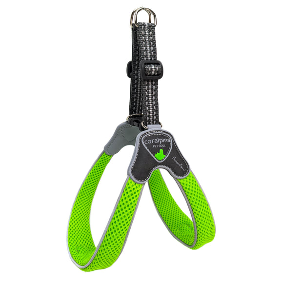 Coralpina Cinquetorri Mesh Harness – Lightweight Neon Green Design, Breathable Comfort for Small and Medium Breeds