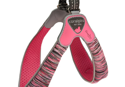 Coralpina Powermix Pink Melange Harness – Lightweight Adjustable Design, Soft Comfort for Small and Medium Breeds