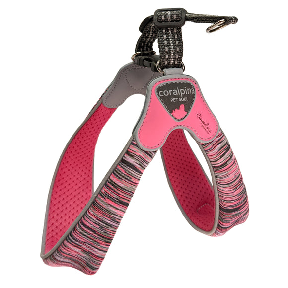 Coralpina Powermix Pink Melange Harness – Lightweight Adjustable Design, Soft Comfort for Small and Medium Breeds