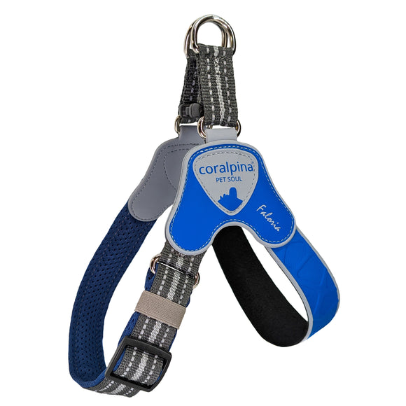 Coralpina Faloria Adjustable Harness Blue – Comfortable Lightweight Design, Secure Fit for Small and Medium Breeds
