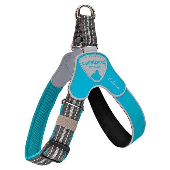Coralpina Faloria Adjustable Harness Turquoise – Lightweight Adjustable Design, Secure Fit for Small and Medium Breeds