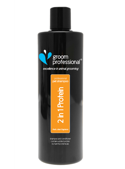 Groom Professional 2in1 Protein Shampoo – Conditioning Formula with Protein, 1:10 Concentrate, 450ml