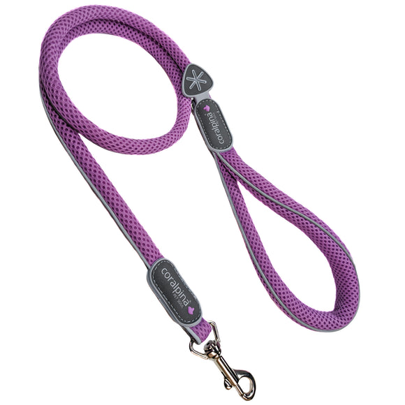 Coralpina Cinquetorri Mesh Leash Lilac – Lightweight Breathable Purple Lead with Soft Grip