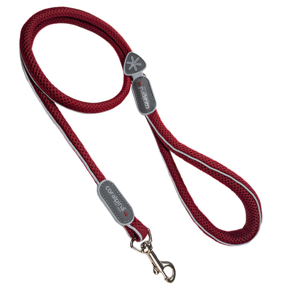 Coralpina Cinquetorri Leash Red Wine – Lightweight Mesh Lead, Cherry Color, Comfortable Grip