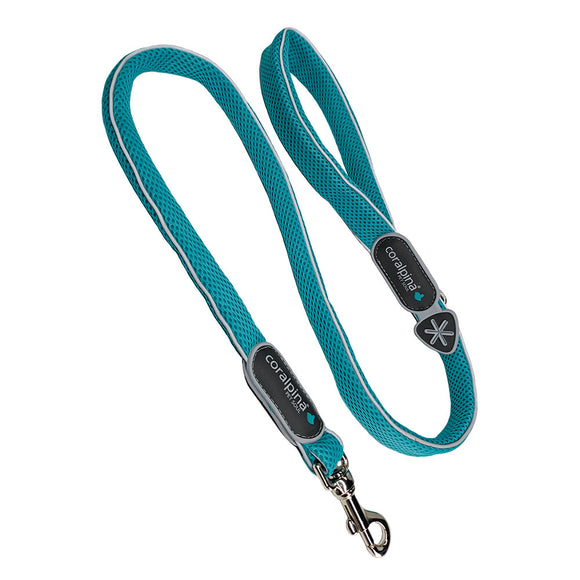 Coralpina Cinquetorri Mesh Leash – Lightweight Turquoise Lead with Breathable Design, 7/8" Width