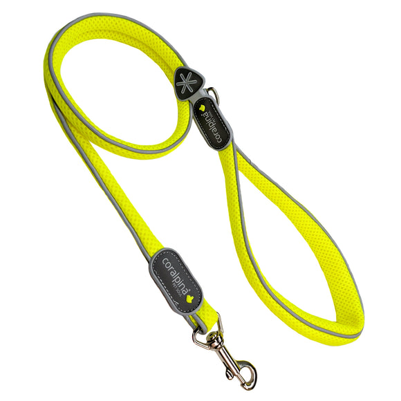 Coralpina Cinquetorri Mesh Leash – Lightweight Neon Yellow Fluo, Breathable Design 7/8"