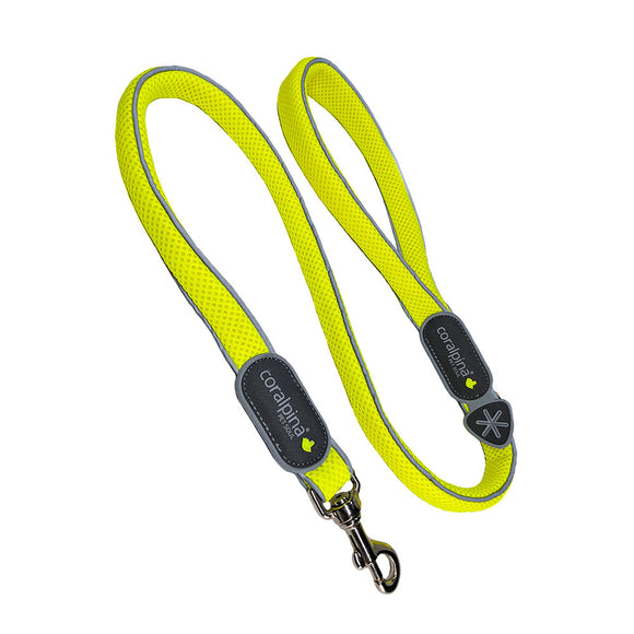 Coralpina Cinquetorri Mesh Leash – Lightweight Neon Yellow Fluo, Breathable Design 7/8"