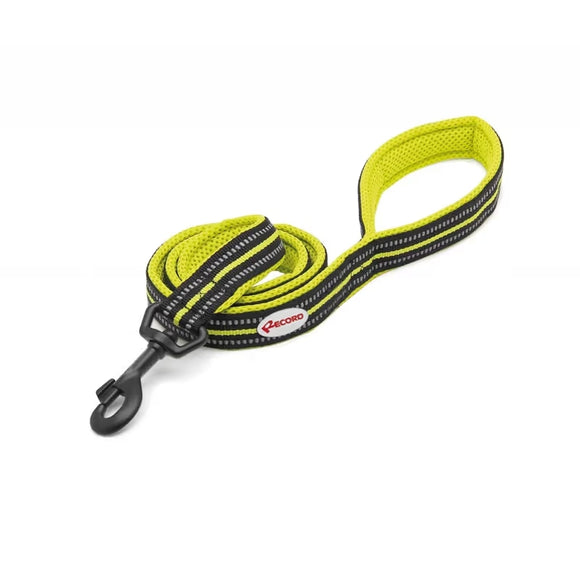 Record Atlante Lead Lime – Reflective Dog Leash, 110cm, High-Quality Lime Green, Size L
