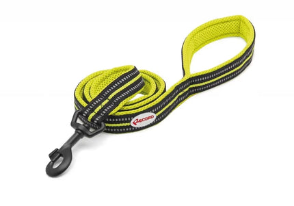 Record Atlante Lead Lime – Reflective Dog Leash, 110cm, High-Quality Lime Green, Size L