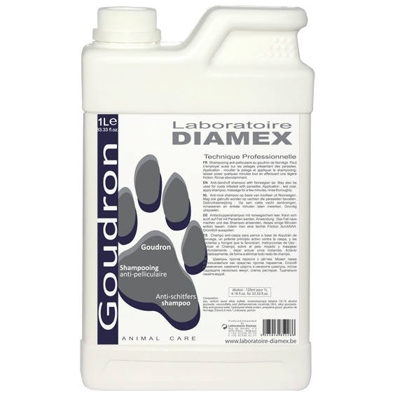 Diamex Goudron Anti-Dandruff Shampoo – Tar and Wheat Protein Concentrate, 1L