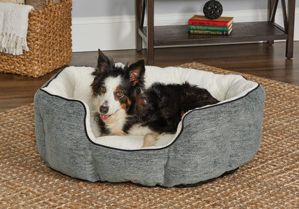 MidWest QT Deluxe Tulip Nesting Evergreen High Sided Dog Bed, Gray, Medium – Plush Supportive Comfort