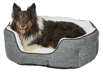MidWest QT Deluxe Tulip Nesting Evergreen High Sided Dog Bed, Gray, Medium – Plush Supportive Comfort