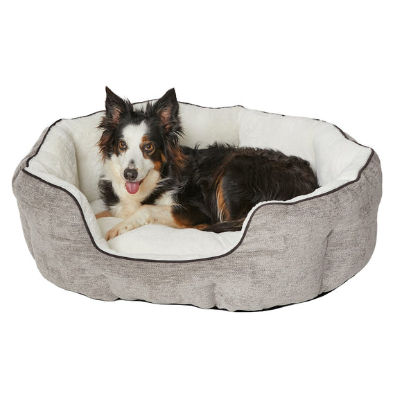 MidWest QT Deluxe Tulip Nesting Dog Bed – High Sided, Soft Taupe, Medium Size