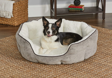 MidWest QT Deluxe Tulip Nesting Dog Bed – High Sided, Soft Taupe, Medium Size