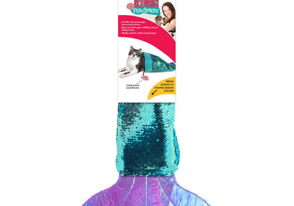 KONG Play Spaces SeaQuins Cat Tunnel – Mermaid Tail Design, Sequined, Rustling Interactive Toy