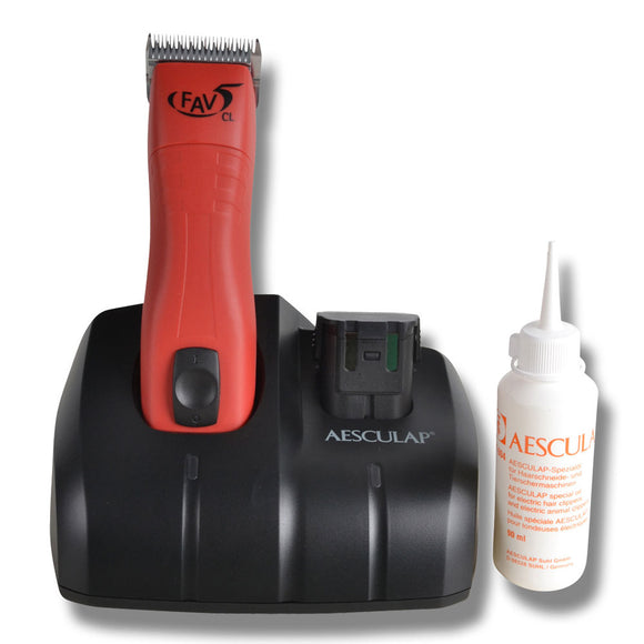 Aesculap FAV5 CL Professional Cordless Grooming Clipper with No. 10 Blade – Lightweight, Rechargeable