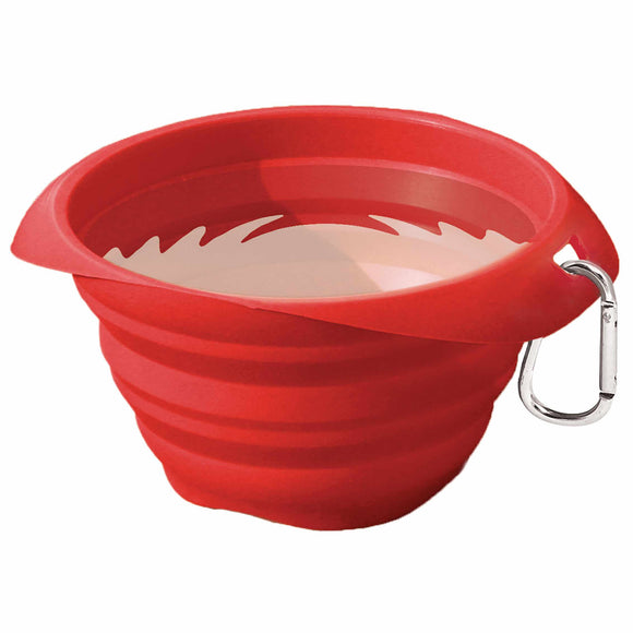 Kurgo Collaps Bowl 710ml – Collapsible BPA-Free Silicone Dog Bowl, Red, Travel Friendly