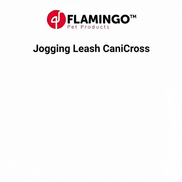 Flamingo CaniCross Jogging Leash – Cushioned Running Leash with Wide Adjustable Belt, Black
