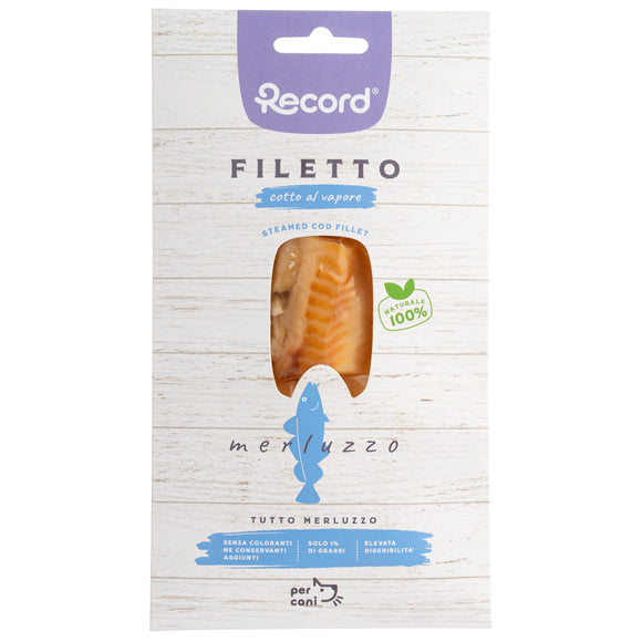 Record Filetto Cod Snack 25g – 100% Steamed Cod Fillet, Pure Protein Treat