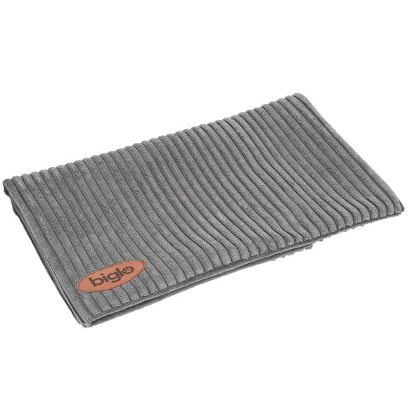 Biglo Odi Grey Blanket – Soft Corduroy Fleece, Medium Size, Cozy and Durable