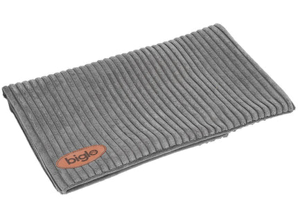 Biglo Odi Grey Blanket – Soft Corduroy Fleece, Medium Size, Cozy and Durable