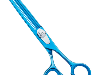 Geib Kiss Silver Blue Blender 6.5" – Single-Sided Thinning Shears, Blue Finish, 42 Teeth