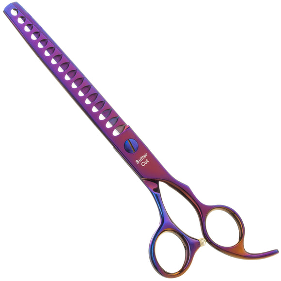 Geib Monster Purple Chunker 7.5" – Professional Single-Sided Thinning Shears, 16 Sharp Teeth
