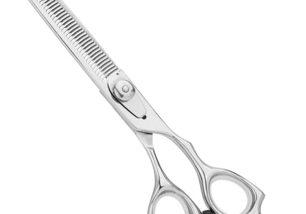 Geib Kiss Silver Pink Blender 6.5" – Straight Single-Sided Thinning Shears, 42 Teeth