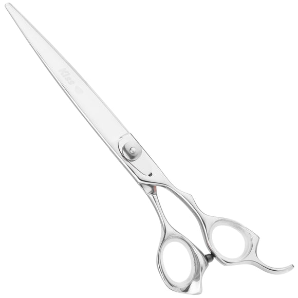 Geib Kiss Silver Pink Straight Scissors – 7.5in Micro-Bevel Blade, High-Quality Silver Finish
