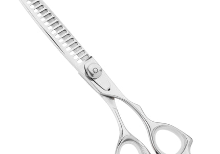 Geib Kiss Silver Pink Chunker 7.5in – Straight Single-Sided Thinning Scissors, 21 Teeth