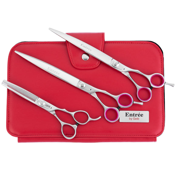 Geib Entree Scissors Set 9.5" – Japanese Stainless Steel Professional Shears and Thinners, 3 Piece