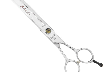 Geib Wave Curve Chunker 7.5in – Japanese Steel, Single-Sided Bent Thinning Shears, 35 Teeth