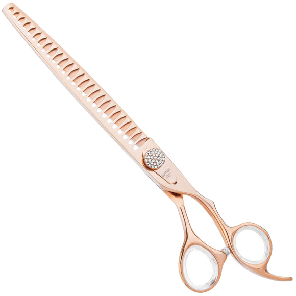 Geib Crystal Gold Chunker 8.5" – Single-Sided Thinning Shears, 26 Gold Teeth, Precision Finish