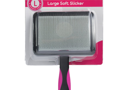 Blovi Large Soft Slicker Brush – Gentle Flexible Pins, Comfortable Detangling Tool, Large Size