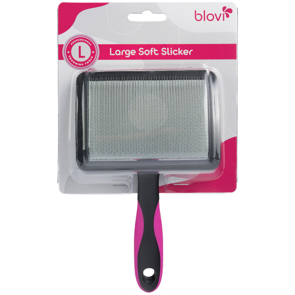 Blovi Large Soft Slicker Brush – Gentle Flexible Pins, Comfortable Detangling Tool, Large Size