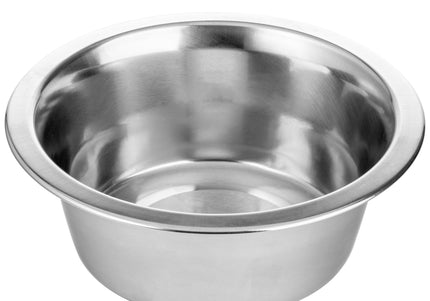 Flamingo Round Silver Bowl – XXL Stainless Steel Feeding Dish, Durable and Easy-Clean