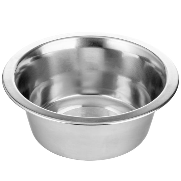 Flamingo Round Silver Bowl – XXL Stainless Steel Feeding Dish, Durable and Easy-Clean