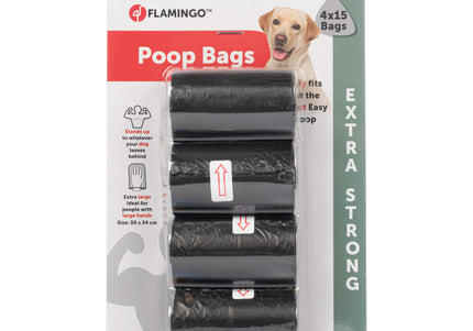 Flamingo Skep Extra Strong Poop Bags – Large, Tear-Resistant, 60 Count Pack